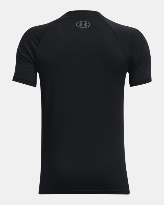 Boys' UA Velocity Logo Fade Short Sleeve, Black, pdpMainDesktop image number 1